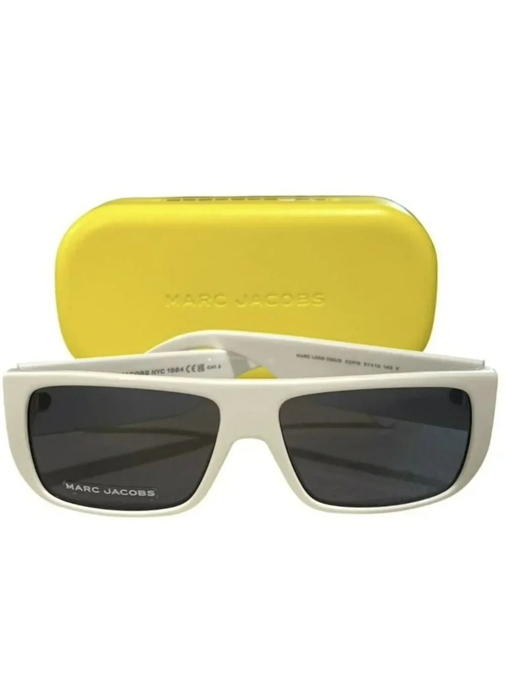Marc Jacobs White Square Logo Sunglasses NWT